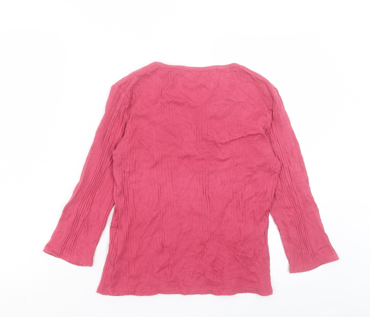 Dorothy Perkins Womens Pink Cotton Basic T-Shirt Size 14 V-Neck