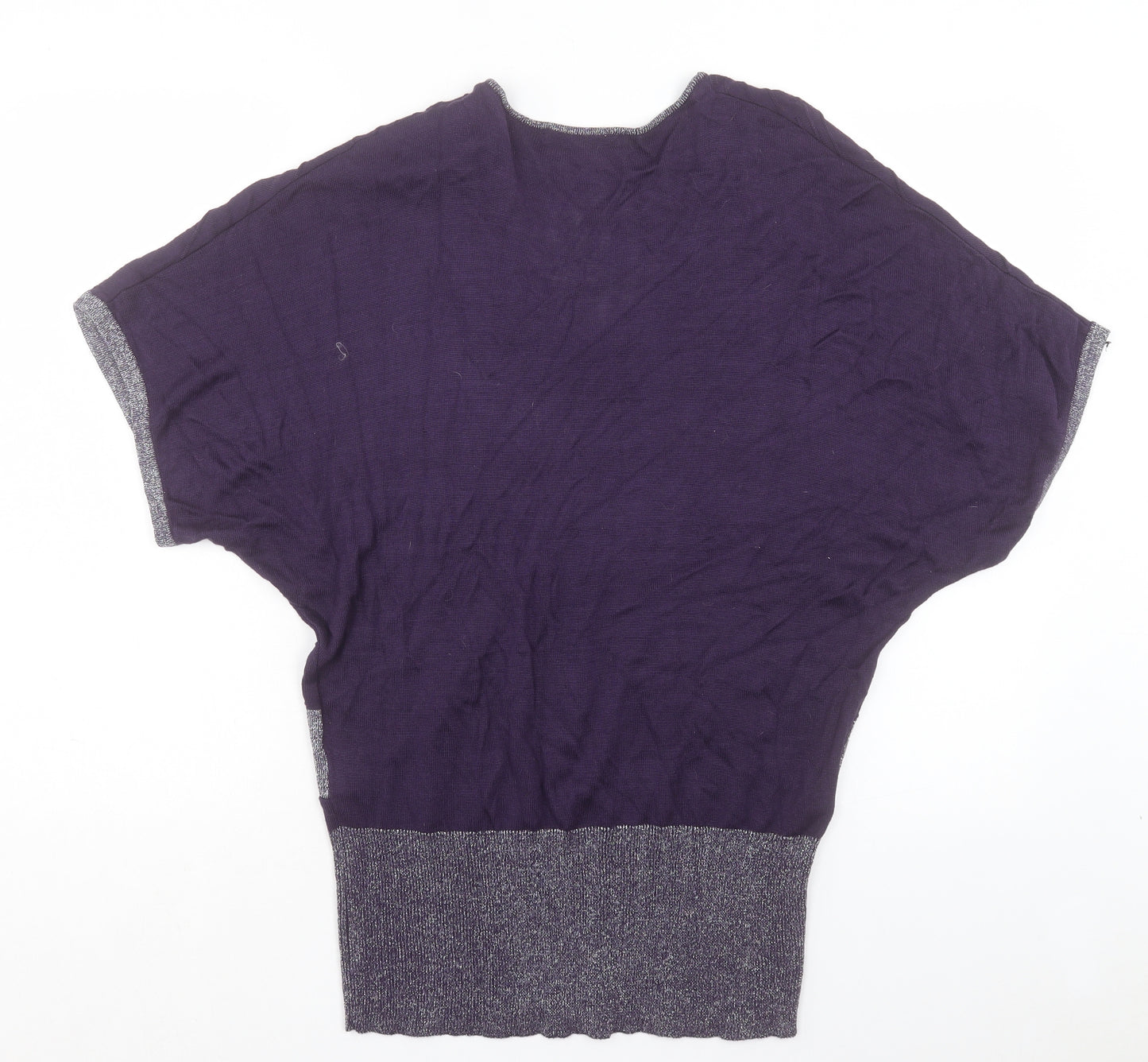 Klass Womens Purple Viscose Basic T-Shirt Size XL V-Neck