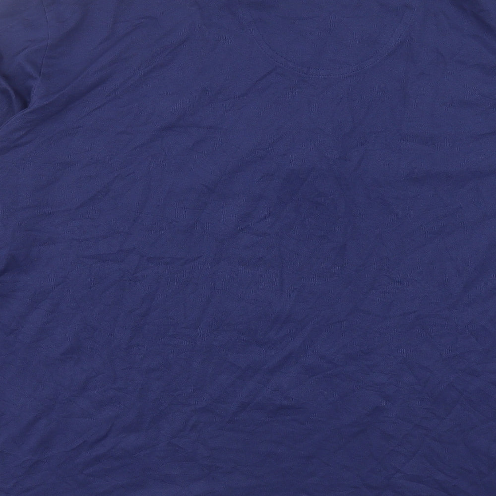 HUGO BOSS Mens Blue Polyester Polo Size 3XL Collared Button
