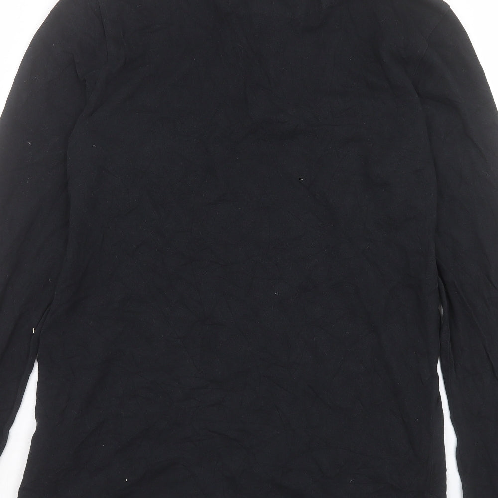 Pretty Green Mens Black Cotton Polo Size S Collared Button