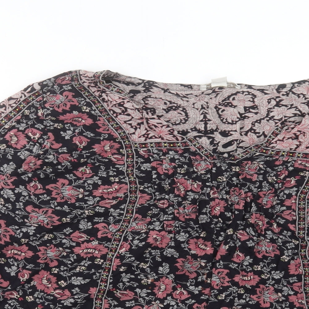 Monsoon Womens Pink Floral Viscose Basic Blouse Size 20 V-Neck