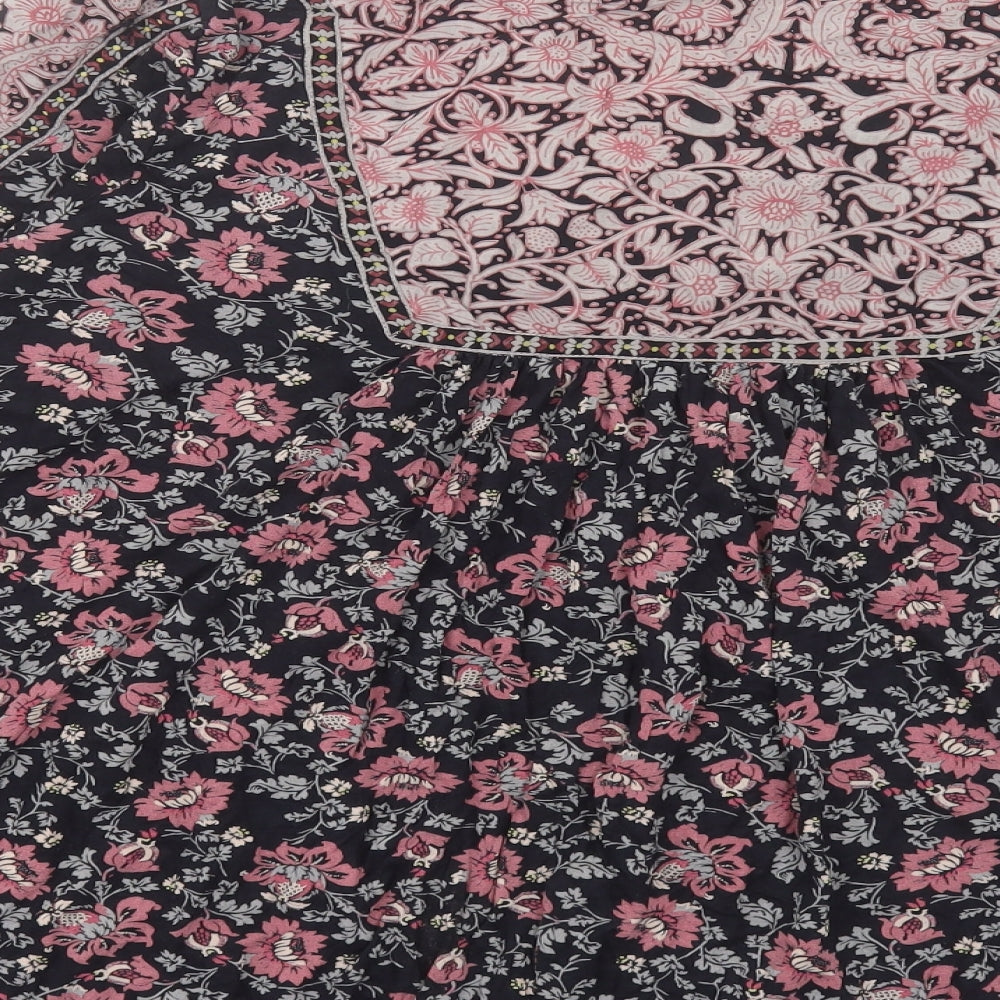 Monsoon Womens Pink Floral Viscose Basic Blouse Size 20 V-Neck
