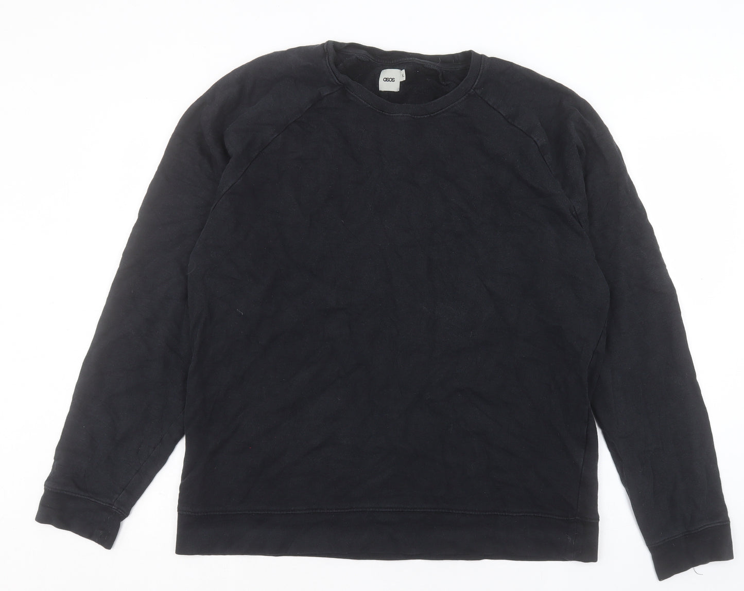 ASOS Mens Black Cotton Pullover Sweatshirt Size XL