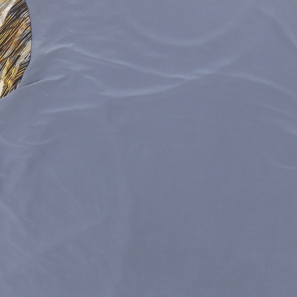 Jenny Lloyd Womens Multicoloured Geometric Polyester Basic T-Shirt Size 18 Scoop Neck