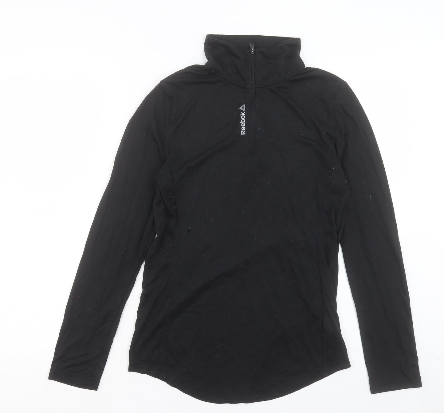 Reebok Mens Black Polyester Basic Casual Size M High Neck Zip
