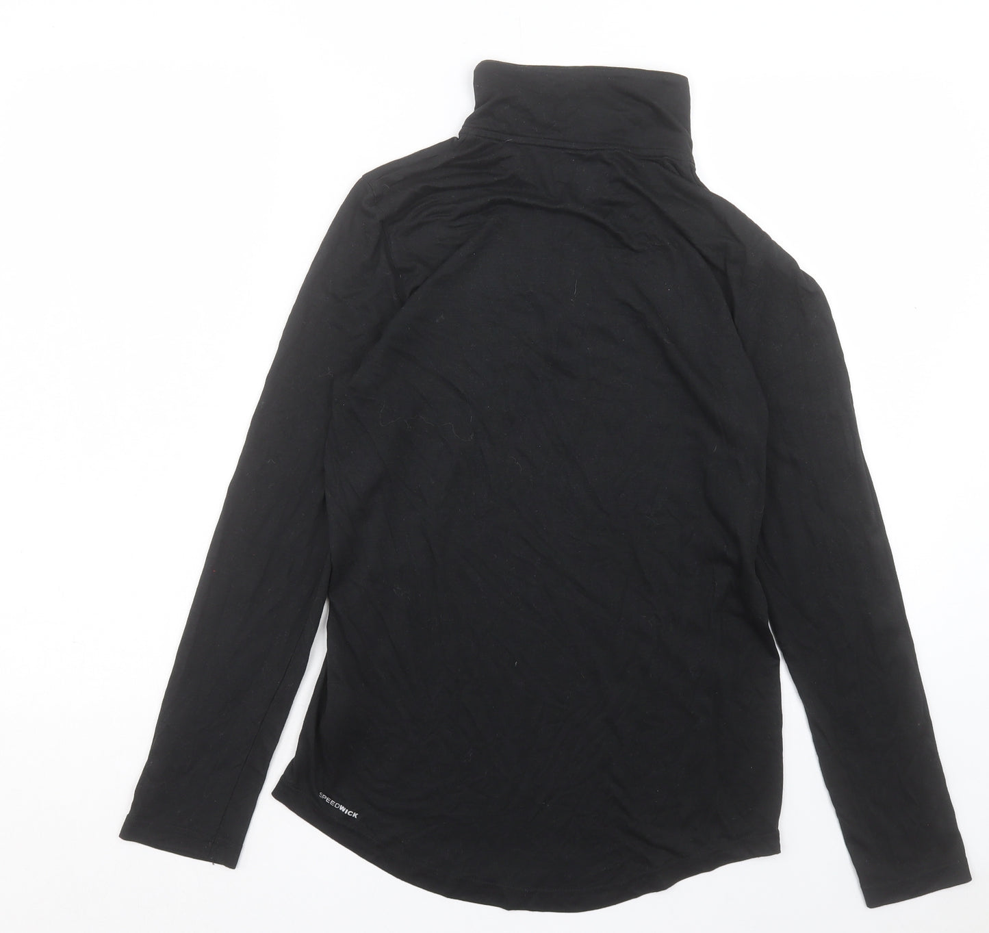 Reebok Mens Black Polyester Basic Casual Size M High Neck Zip
