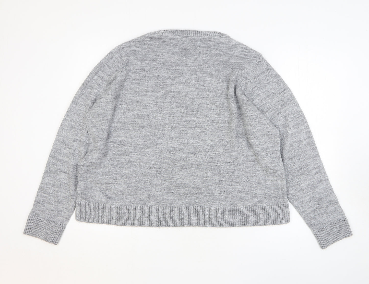 Marks and Spencer Womens Grey Round Neck Acrylic Pullover Jumper Size XL - Rabbits