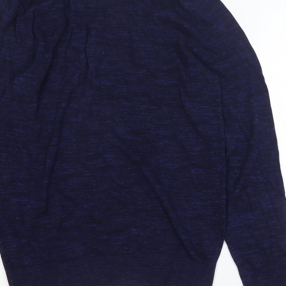 H&M Mens Blue Round Neck Cotton Pullover Jumper Size M