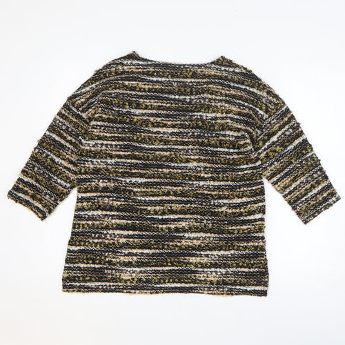 Nutmeg Womens Multicoloured Round Neck Striped Acrylic Pullover Jumper Size 10
