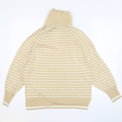 NEXT Womens Beige Striped Polyester Pullover Hoodie Size 12 Pullover