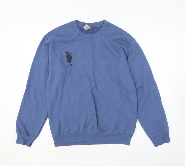 Gildan Mens Blue Cotton Full Zip Sweatshirt Size S