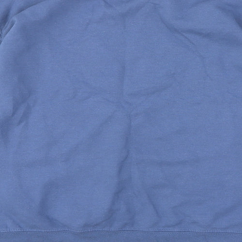 Gildan Mens Blue Cotton Full Zip Sweatshirt Size S