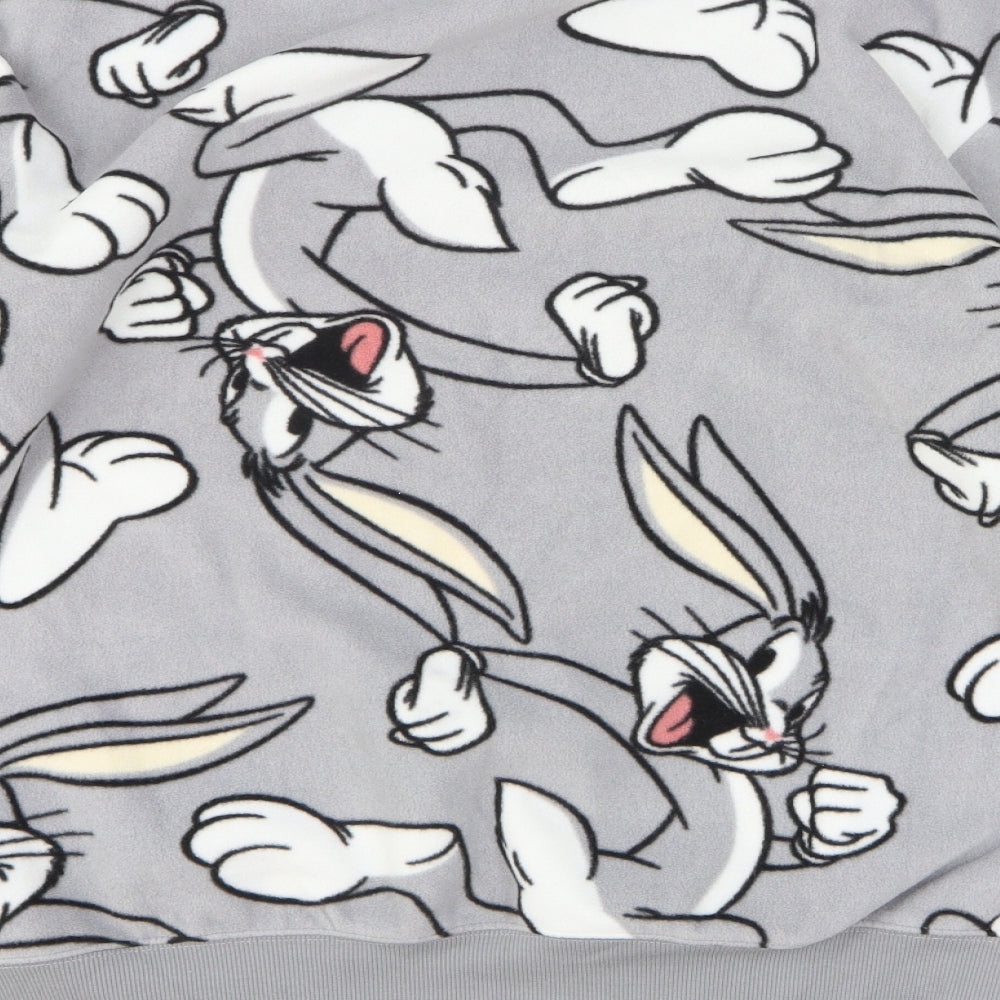H&M Womens Grey Geometric 100% Polyester Pullover Sweatshirt Size M Pullover - Bugs Bunny