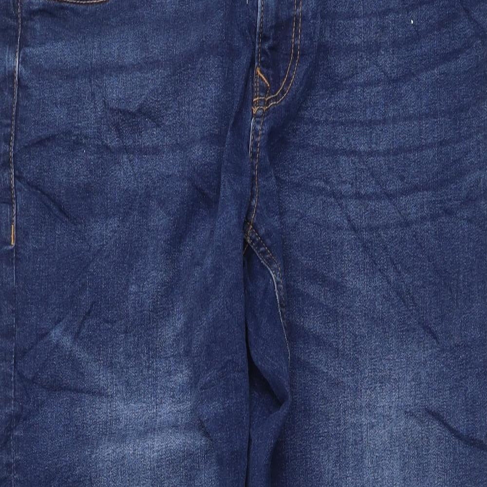 George Womens Blue Cotton Straight Jeans Size 34 in L29 in Slim Button