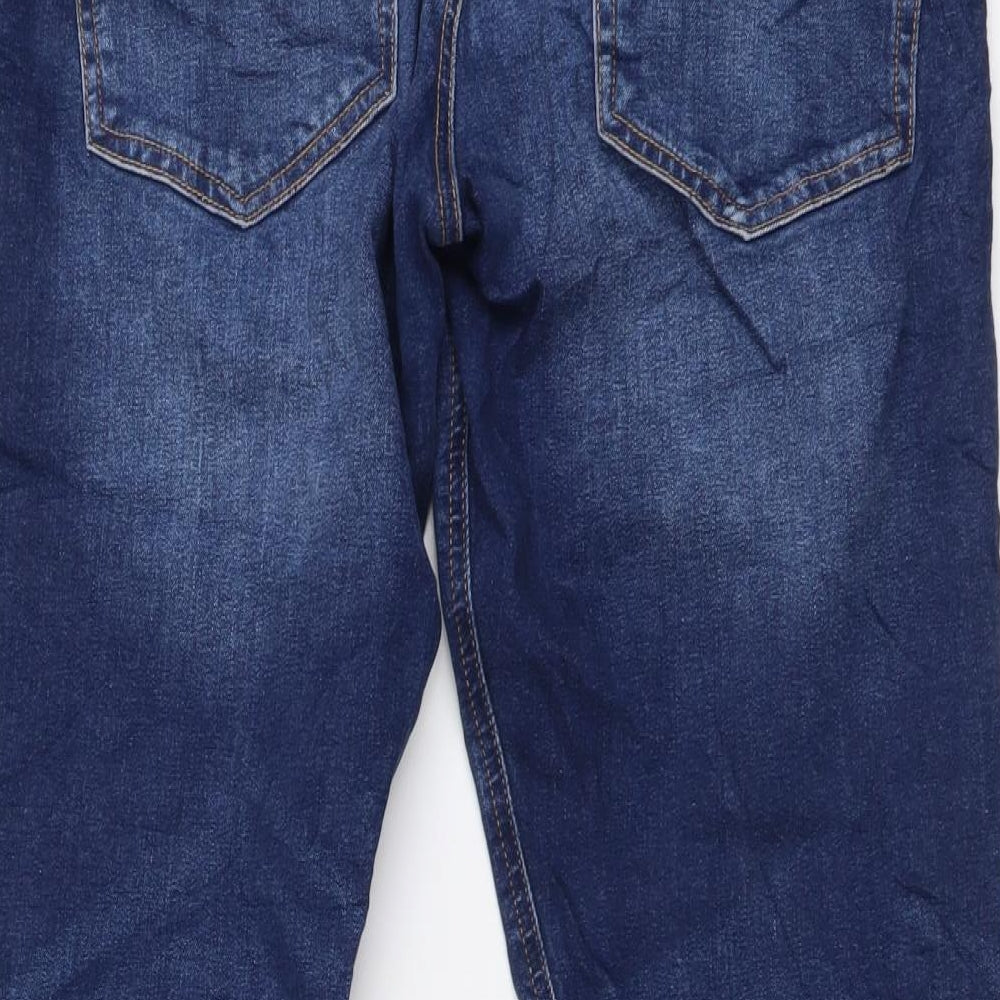 George Womens Blue Cotton Straight Jeans Size 34 in L29 in Slim Button