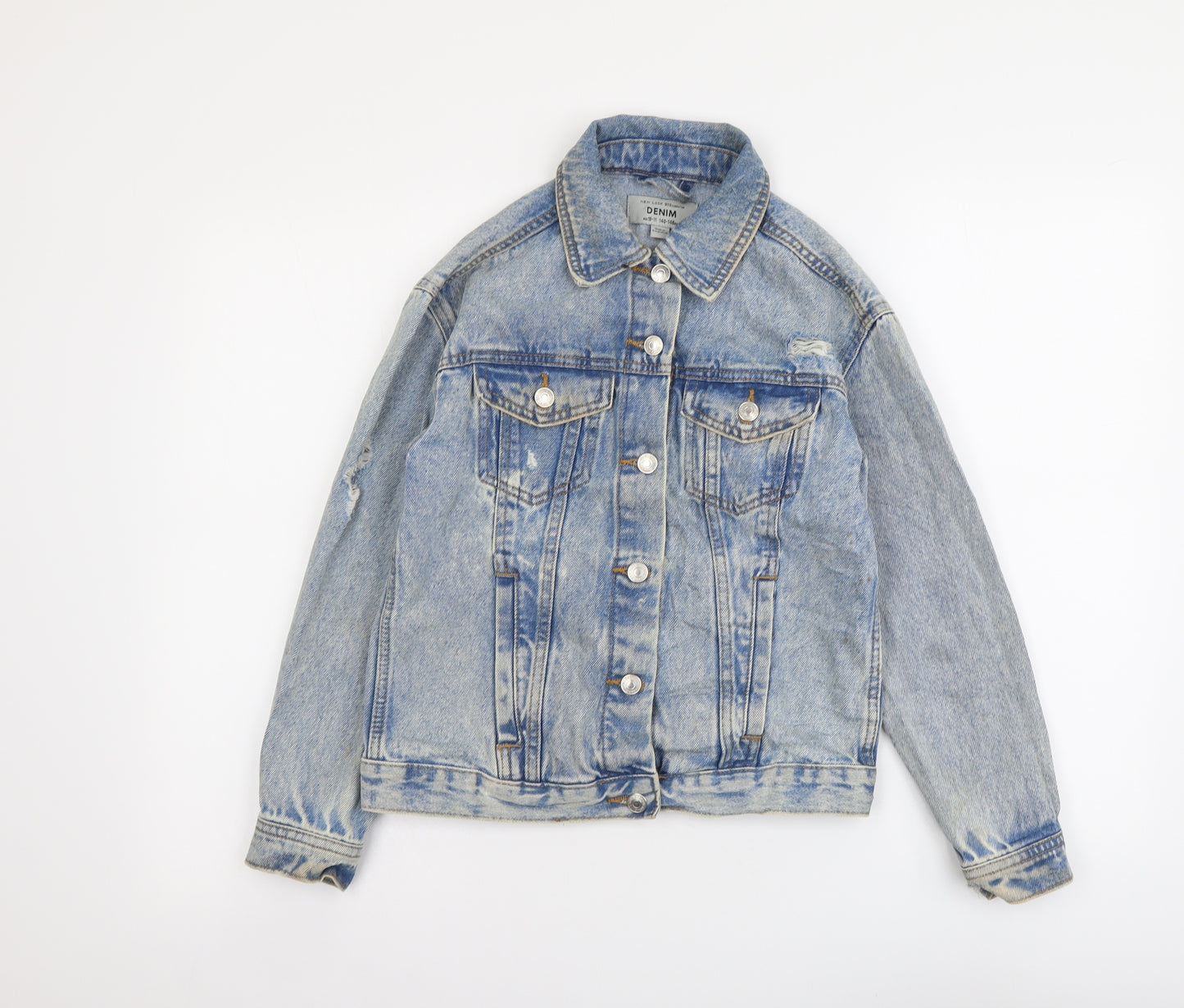 New Look Girls Blue Jacket Size 10-11 Years Button