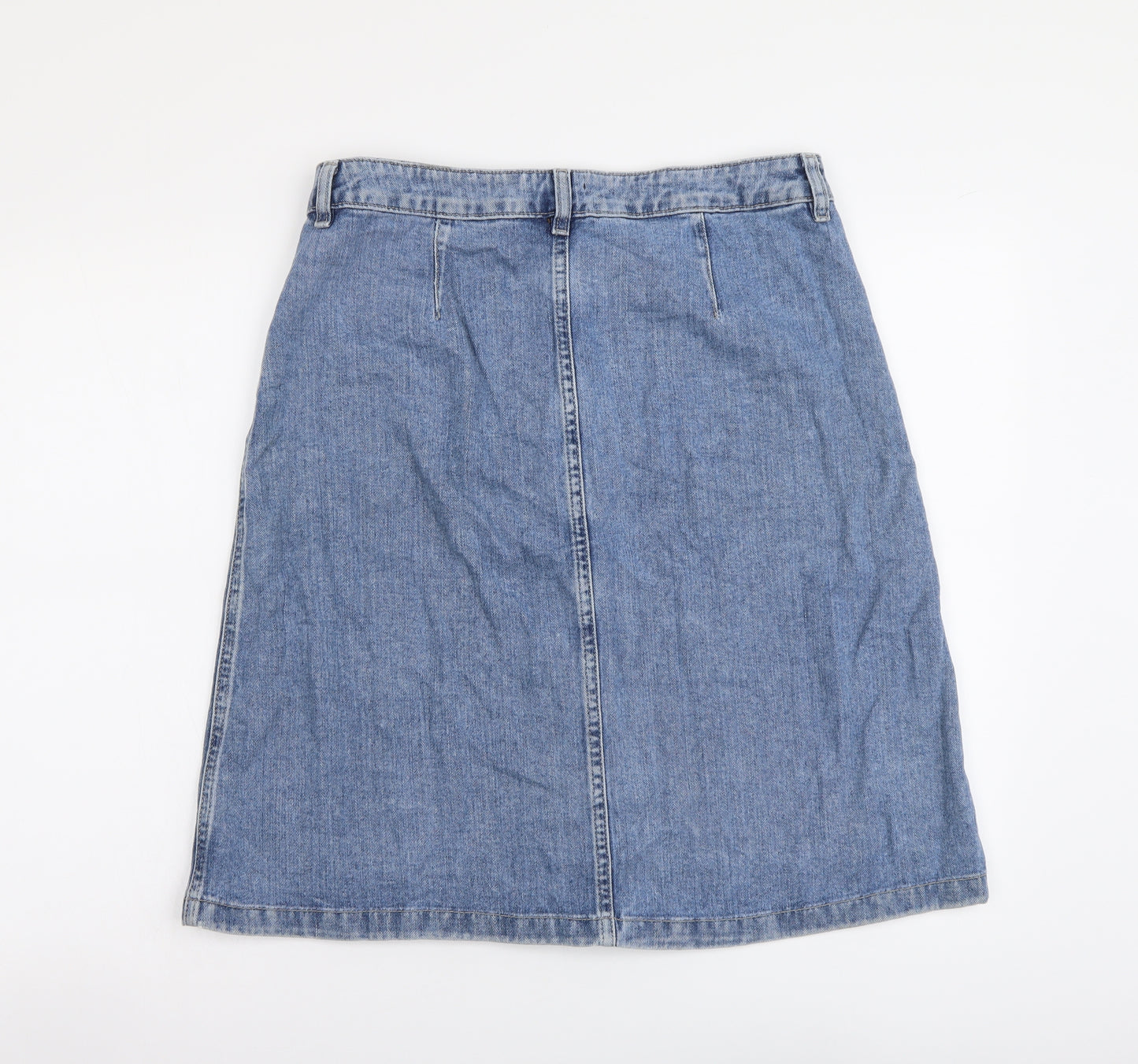 /Denim Womens Blue Cotton A-Line Skirt Size 14 Button