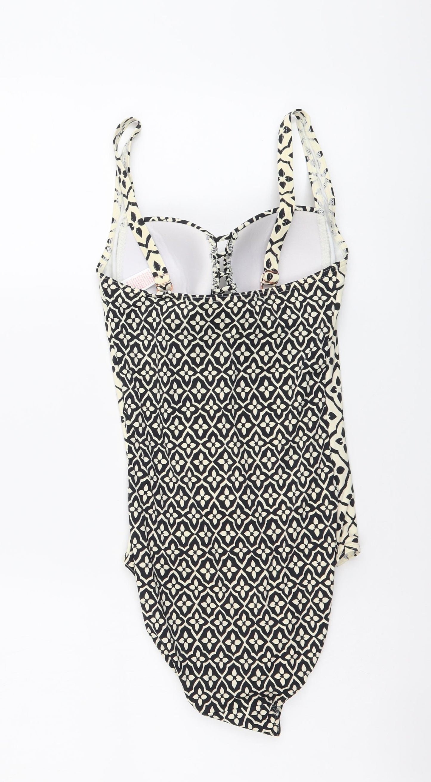 F&F Womens Black Geometric Neoprene One Piece Size 10