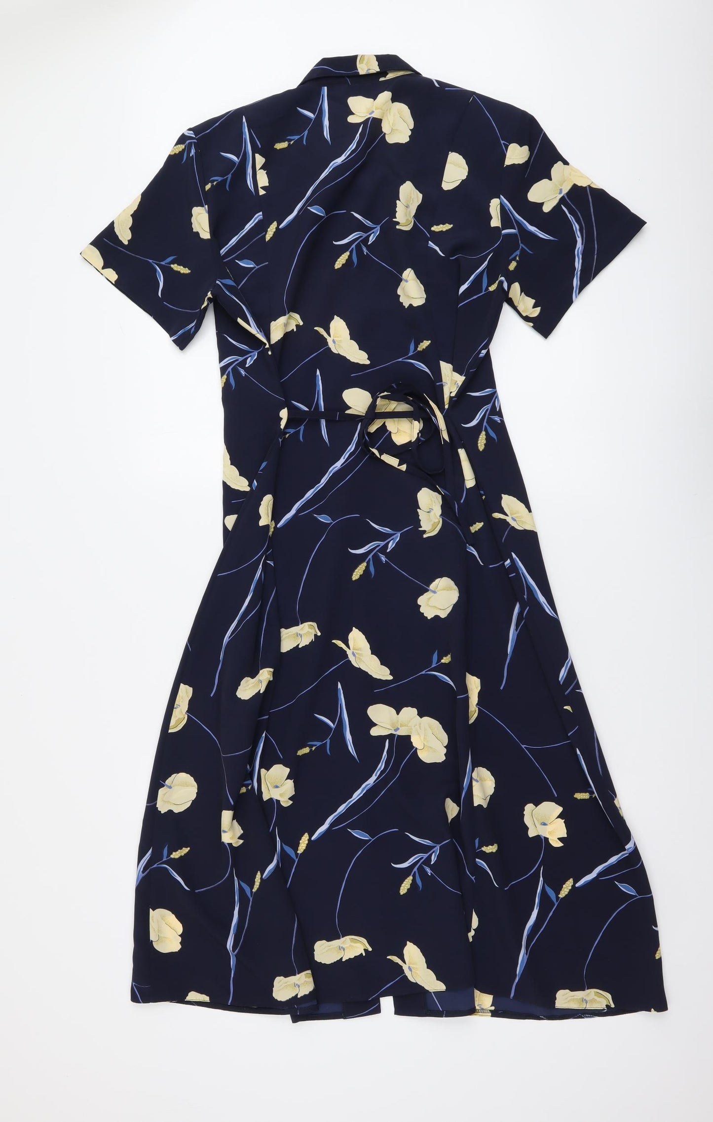 Bonmarché Womens Blue Floral Polyester Shirt Dress Size 16 Collared Button