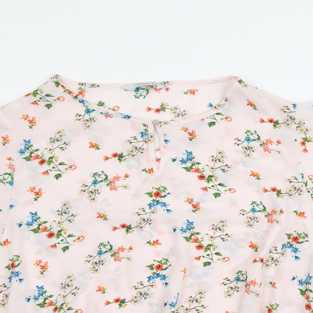 George Womens Pink Floral Polyester Basic Blouse Size 18 Round Neck