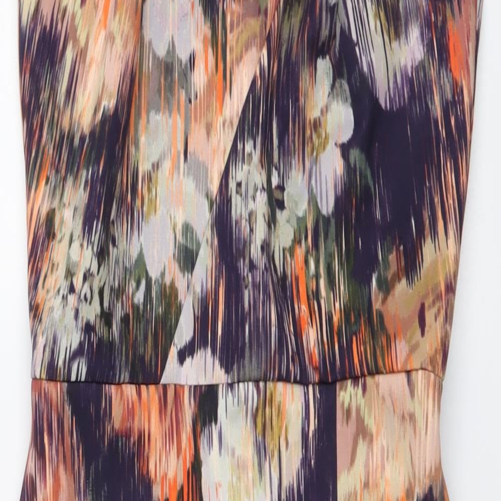 Coast Womens Multicoloured Floral Polyester Bodycon Size 8 Halter Pullover