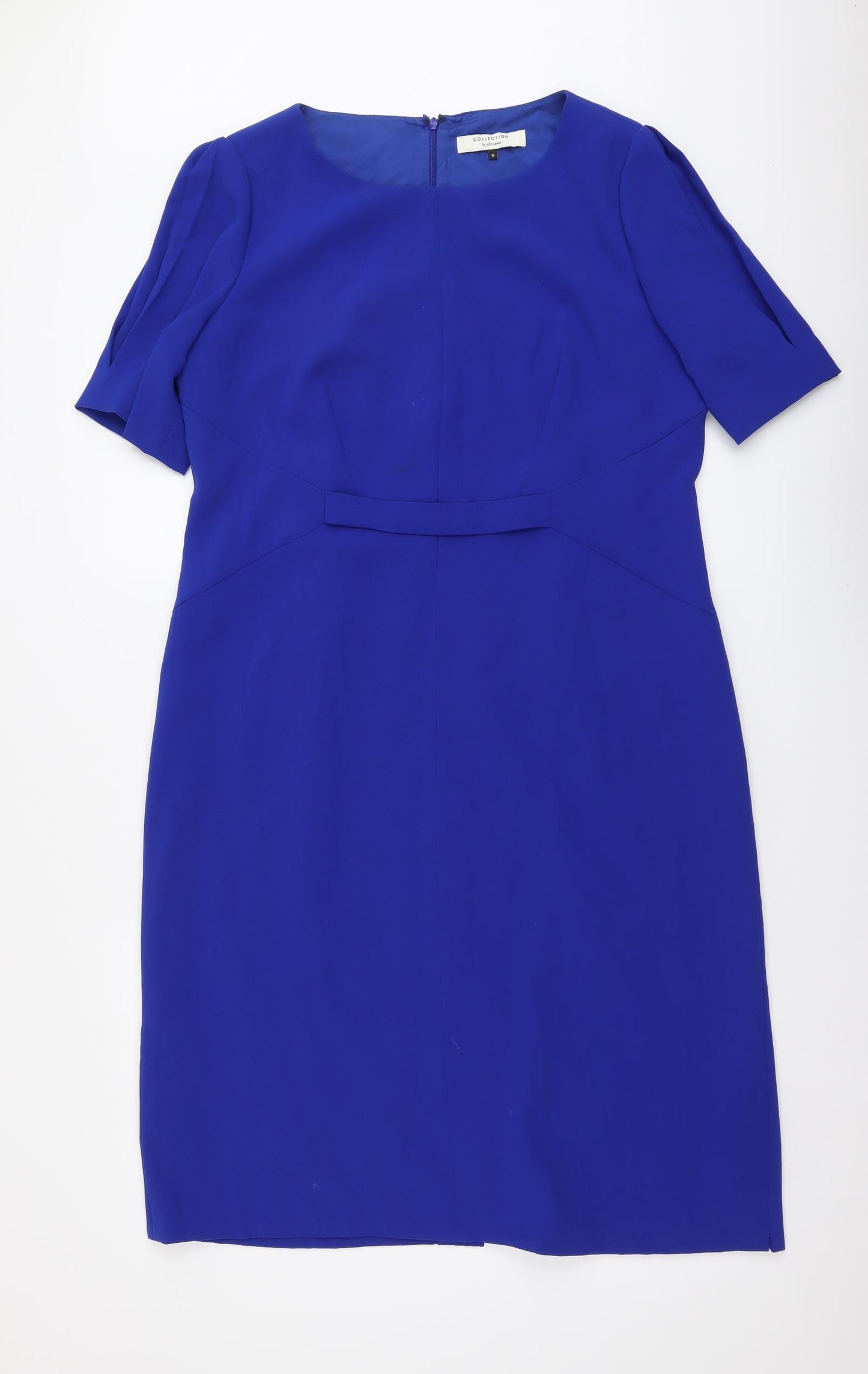 John Lewis Womens Black Polyester Sheath Size 16 Round Neck Zip