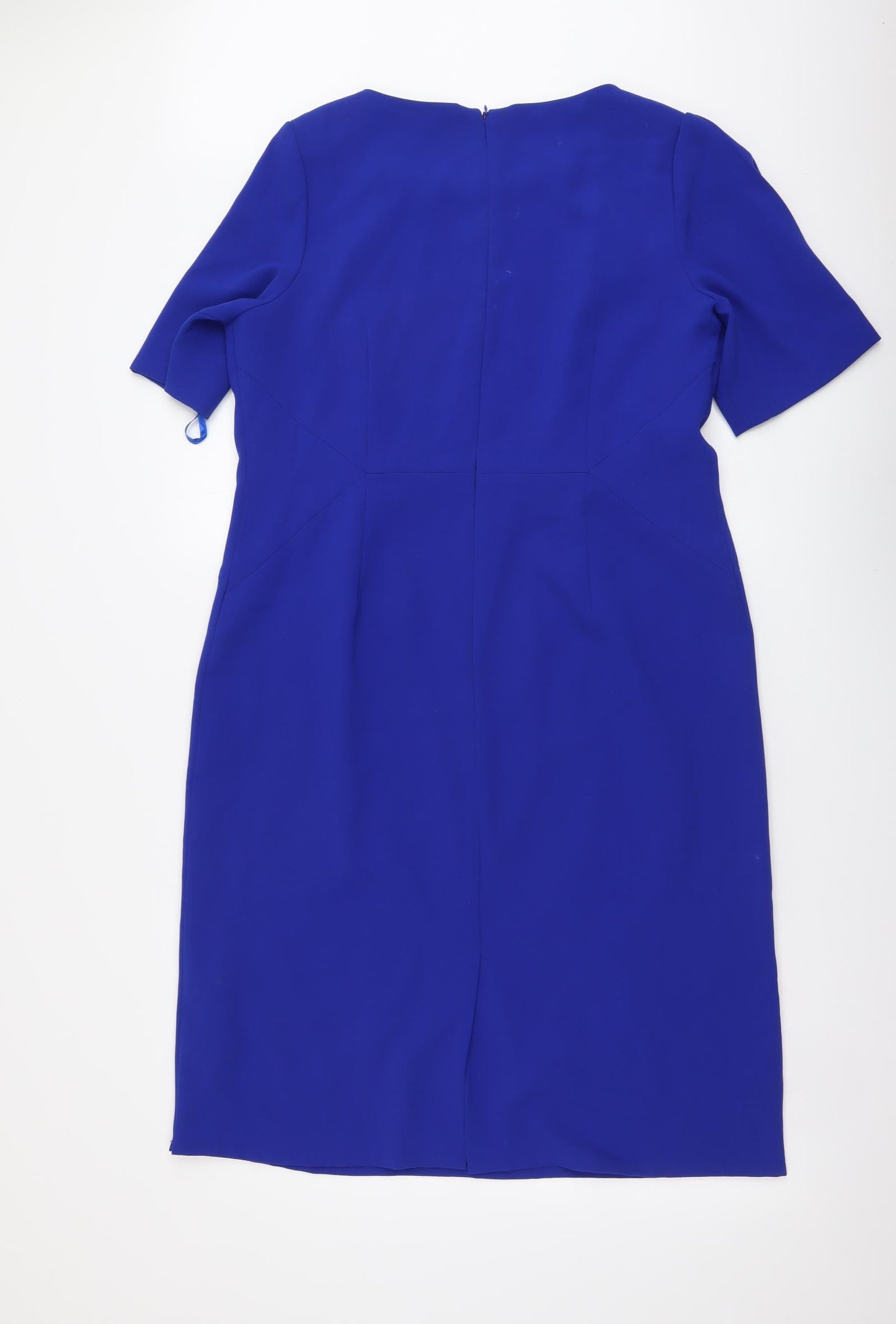 John Lewis Womens Black Polyester Sheath Size 16 Round Neck Zip