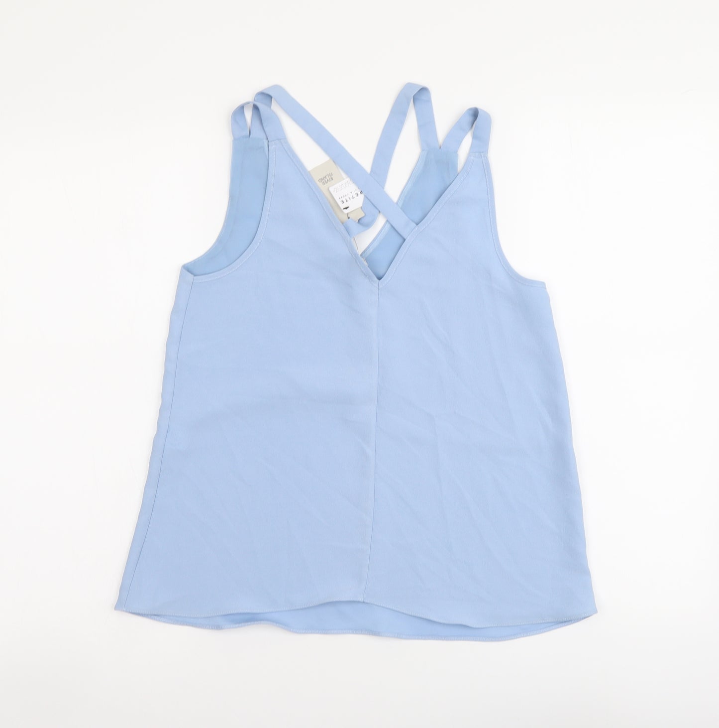 River Island Womens Blue Polyester Basic Blouse Size 4 V-Neck