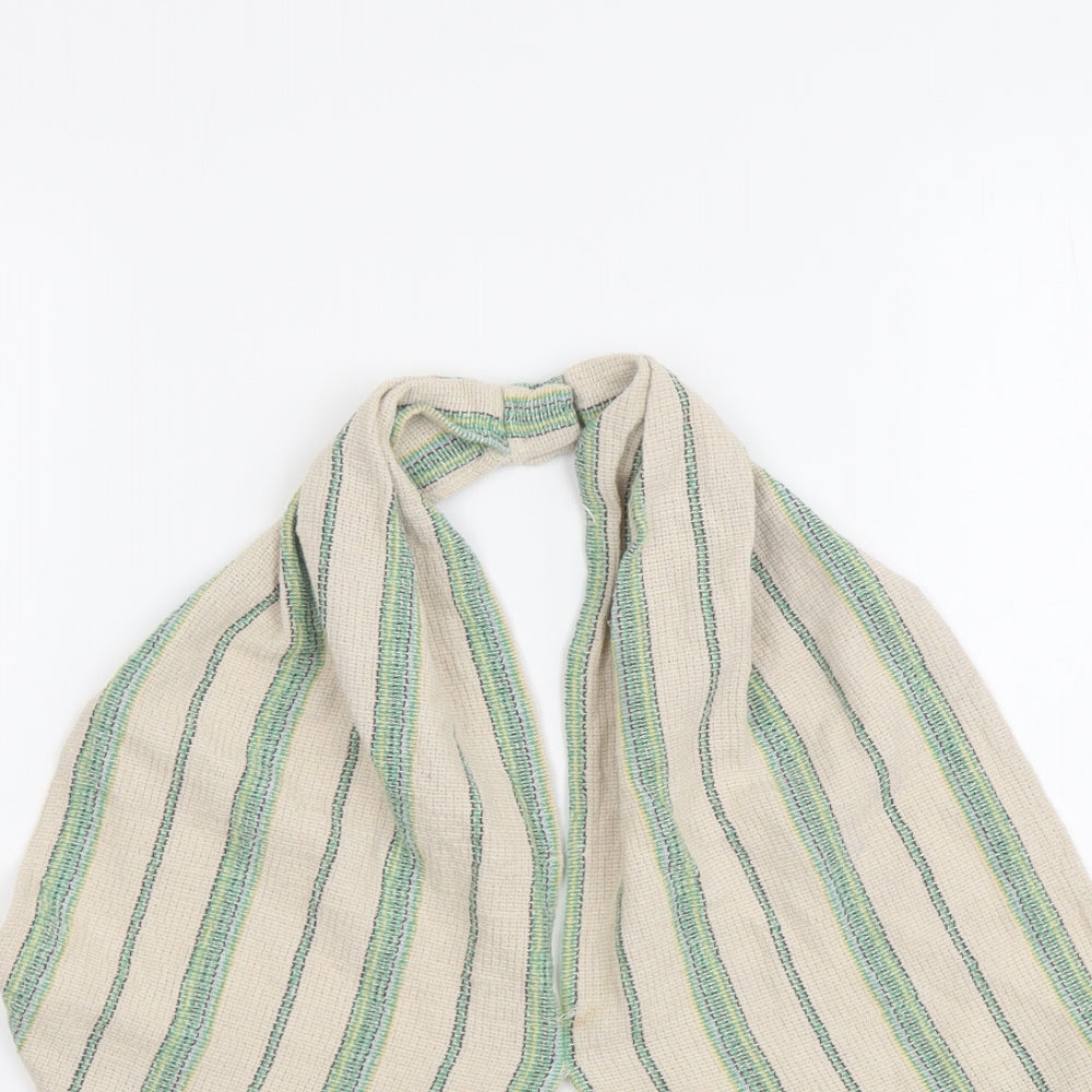 Zara Womens Beige Striped Cotton Cropped Blouse Size M V-Neck