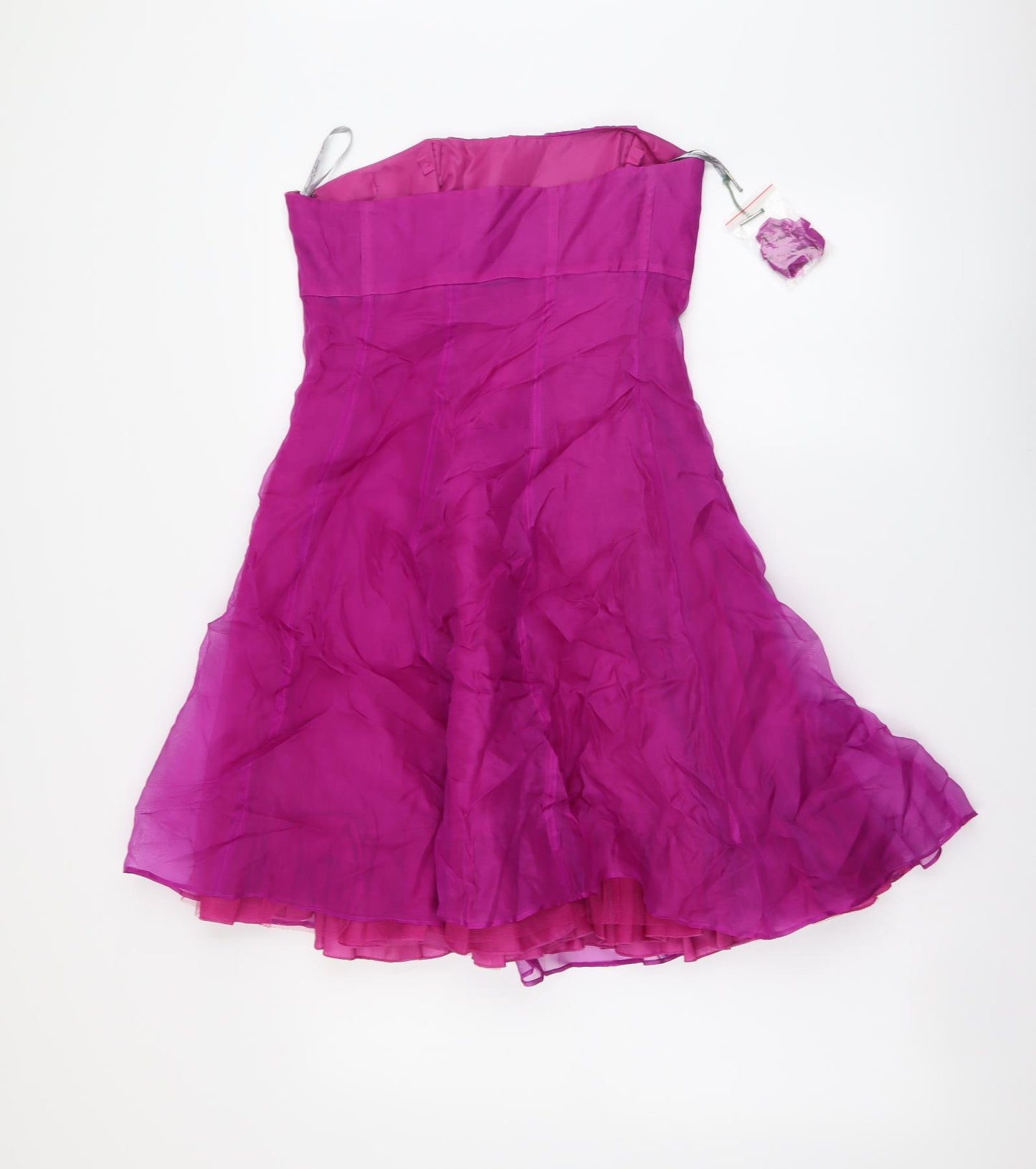 Red Herring Womens Purple Polyester A-Line Size 10 Off the Shoulder Zip