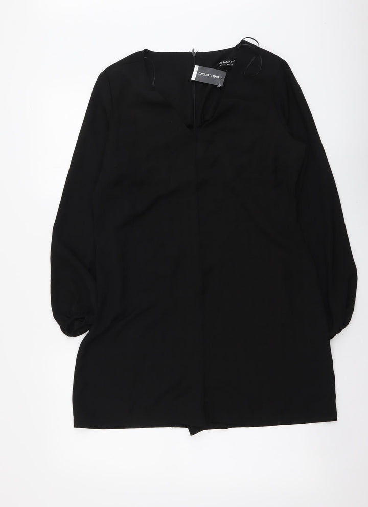 Selected Womens Black Polyester Playsuit One-Piece Size 12 Zip
