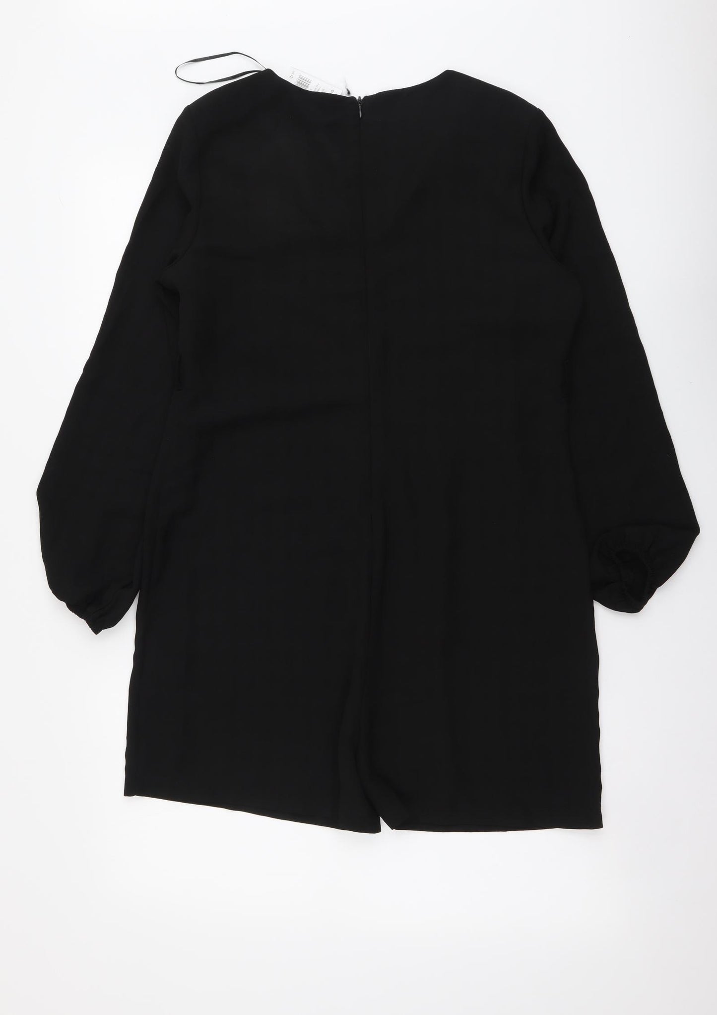 Selected Womens Black Polyester Playsuit One-Piece Size 12 Zip