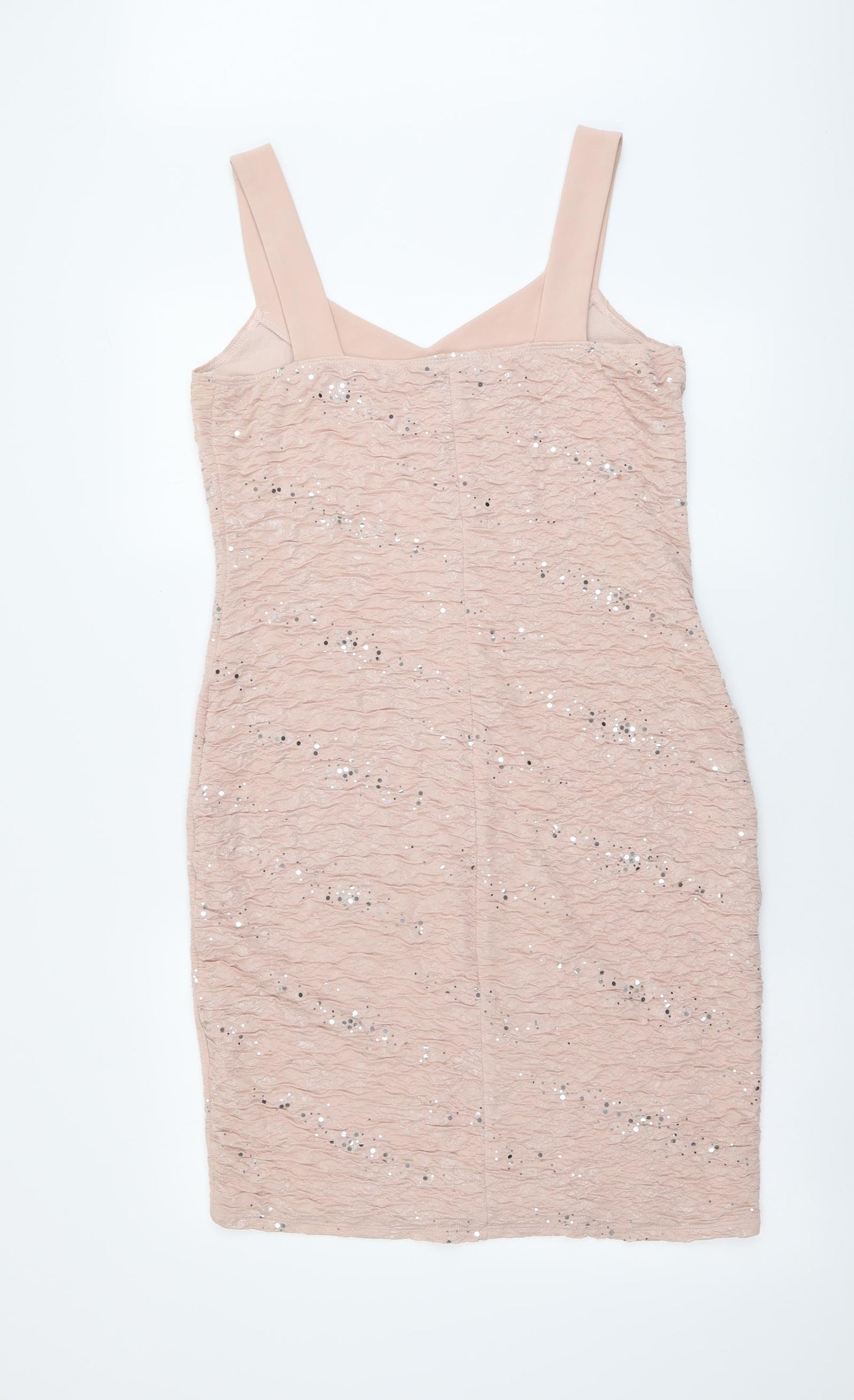 Frank Lyman Womens Pink Polyester Bodycon Size 12 V-Neck Pullover