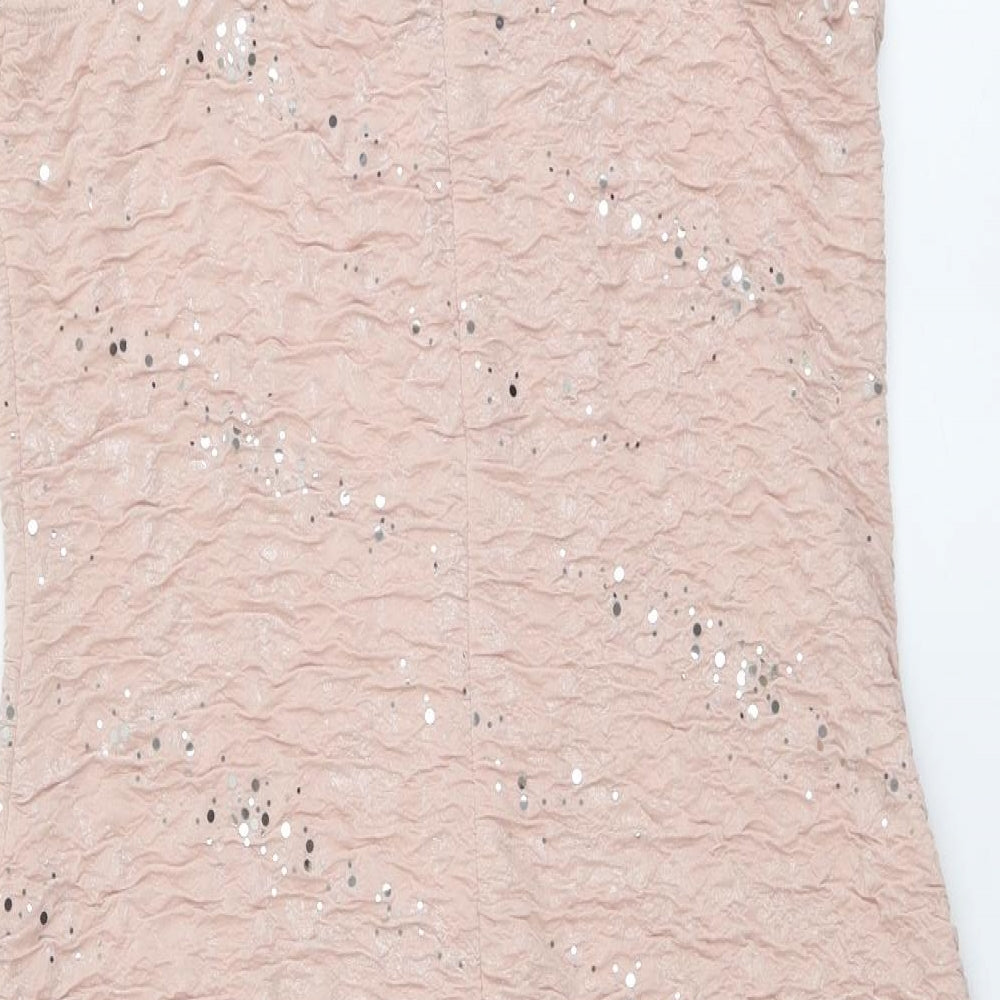 Frank Lyman Womens Pink Polyester Bodycon Size 12 V-Neck Pullover
