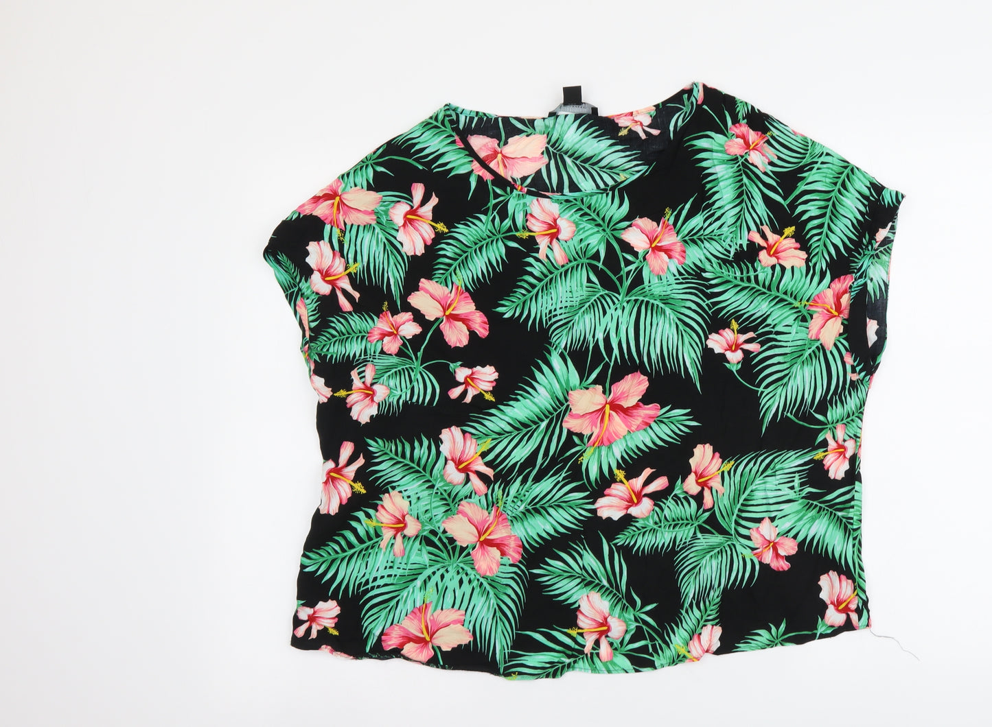 Atmosphere Womens Multicoloured Floral Viscose Basic Blouse Size 18 Round Neck