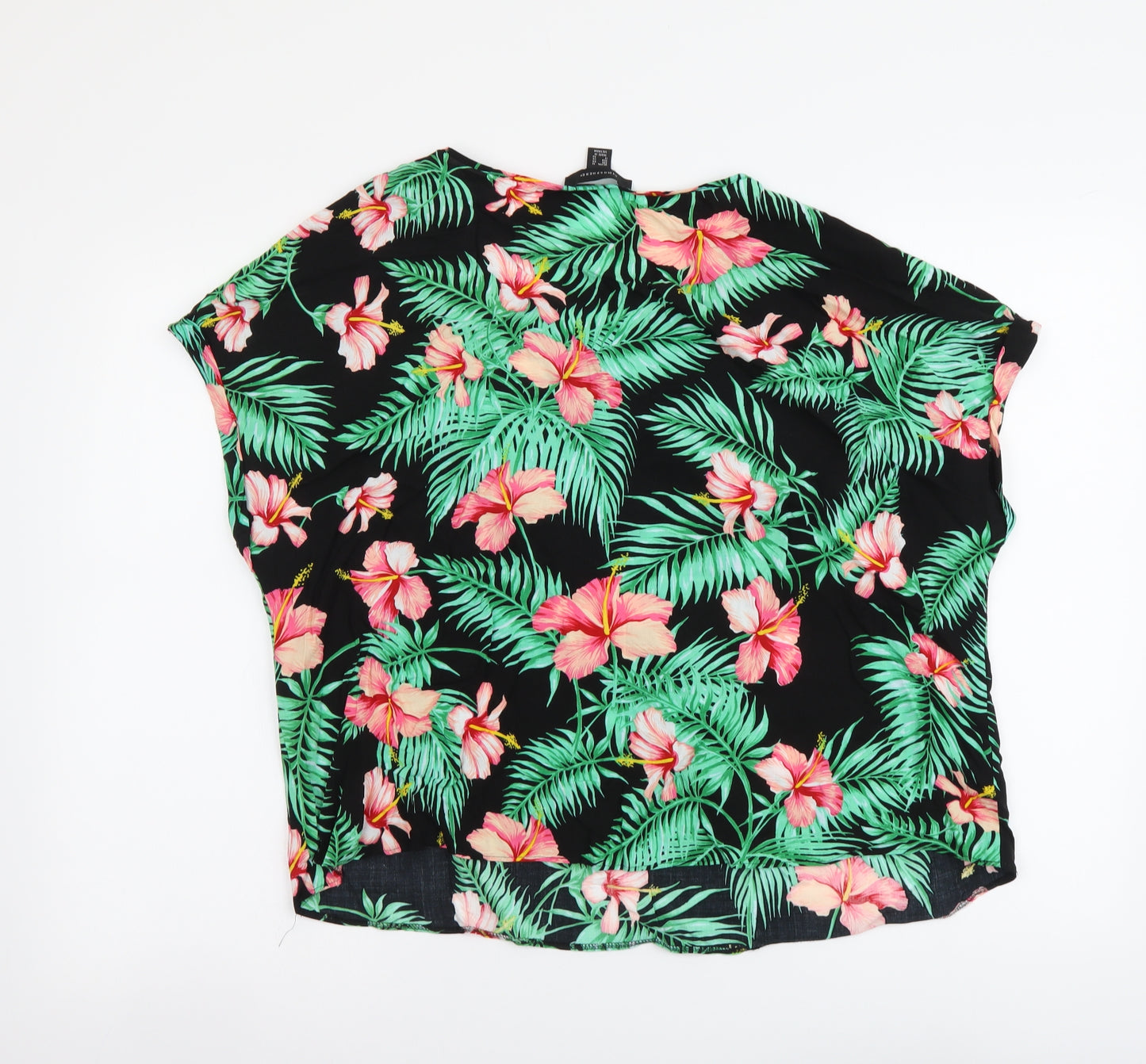 Atmosphere Womens Multicoloured Floral Viscose Basic Blouse Size 18 Round Neck