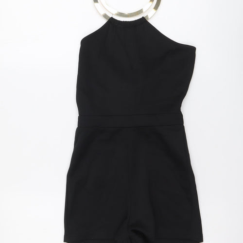 Missguided Womens Black Polyester Leotard One-Piece Size 6 Zip