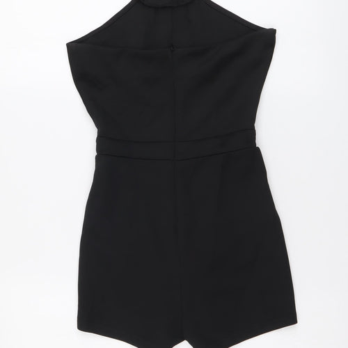 Missguided Womens Black Polyester Leotard One-Piece Size 6 Zip
