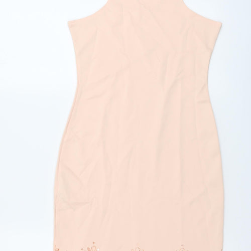 Missguided Womens Pink Polyester Mermaid Size 6 Round Neck Pullover