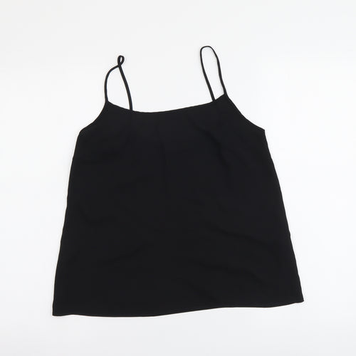 Papaya Womens Black Polyester Camisole Tank Size 10 Round Neck