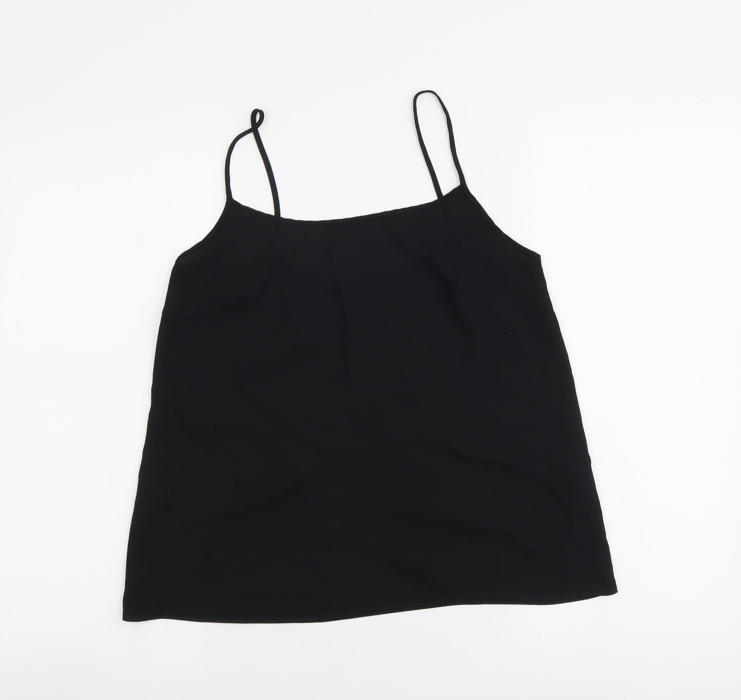 Papaya Womens Black Polyester Camisole Tank Size 10 Round Neck
