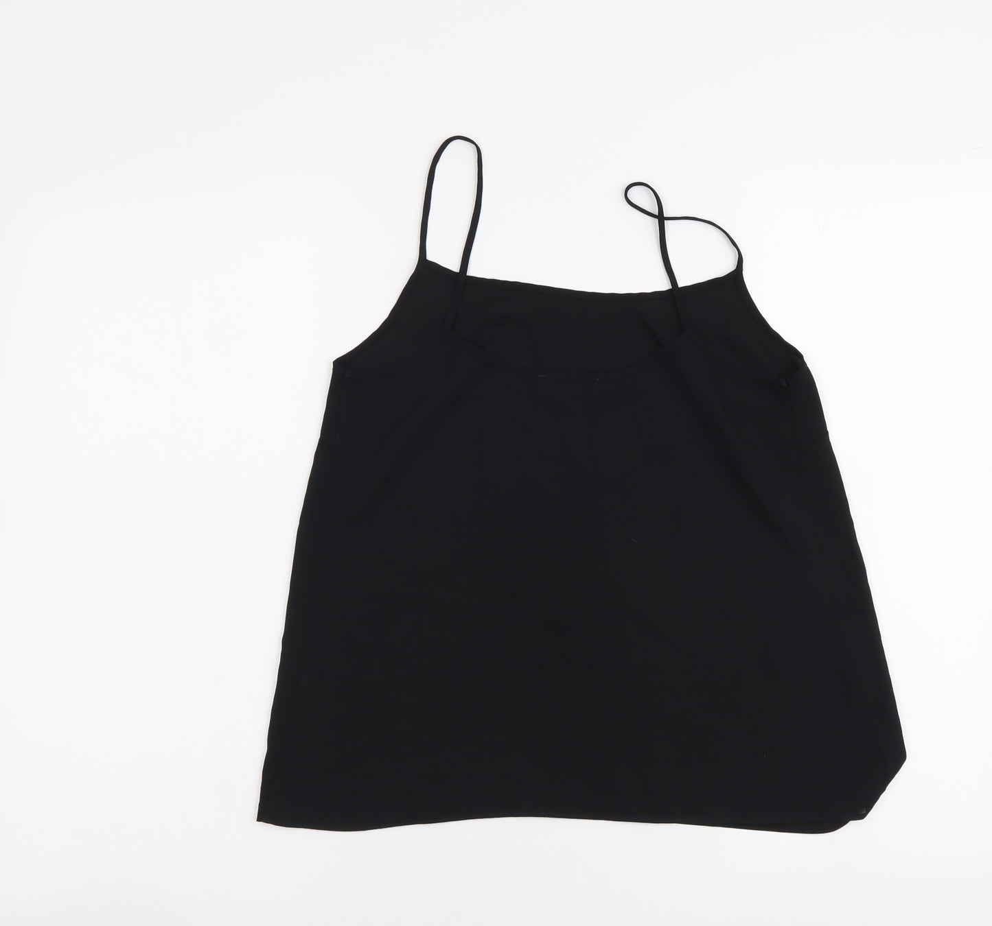 Papaya Womens Black Polyester Camisole Tank Size 10 Round Neck