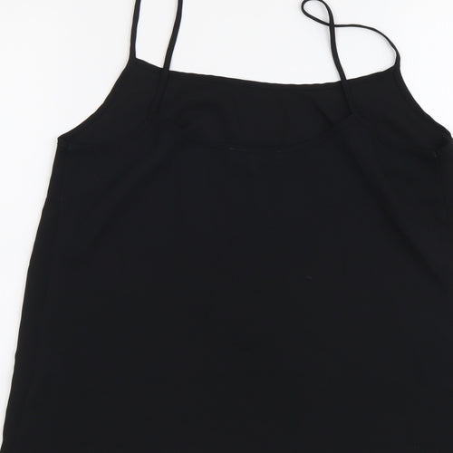Papaya Womens Black Polyester Camisole Tank Size 10 Round Neck