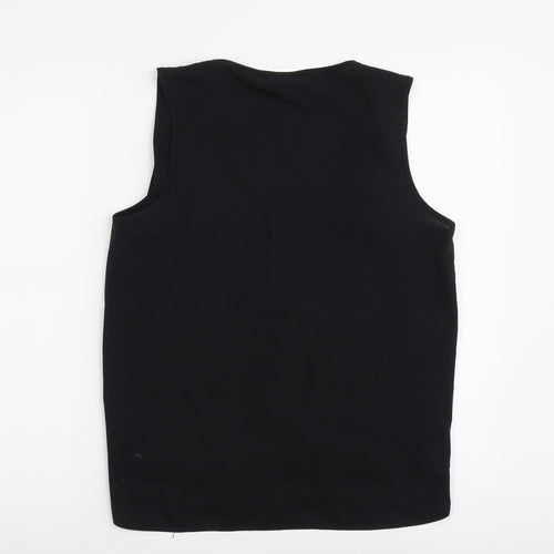 VILA Womens Black Polyester Basic Tank Size L V-Neck