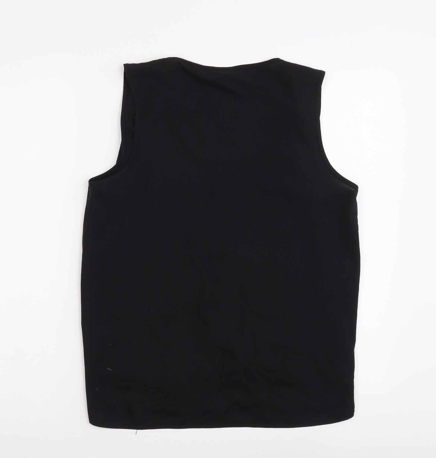 VILA Womens Black Polyester Basic Tank Size L V-Neck