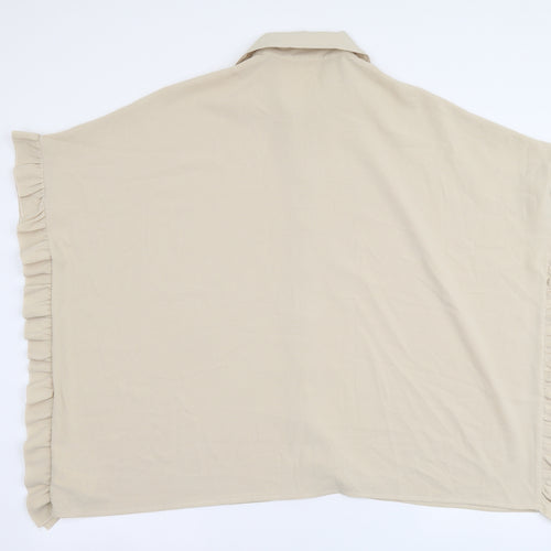 Cameo Rose Womens Beige Polyester Basic Button-Up Size S Collared