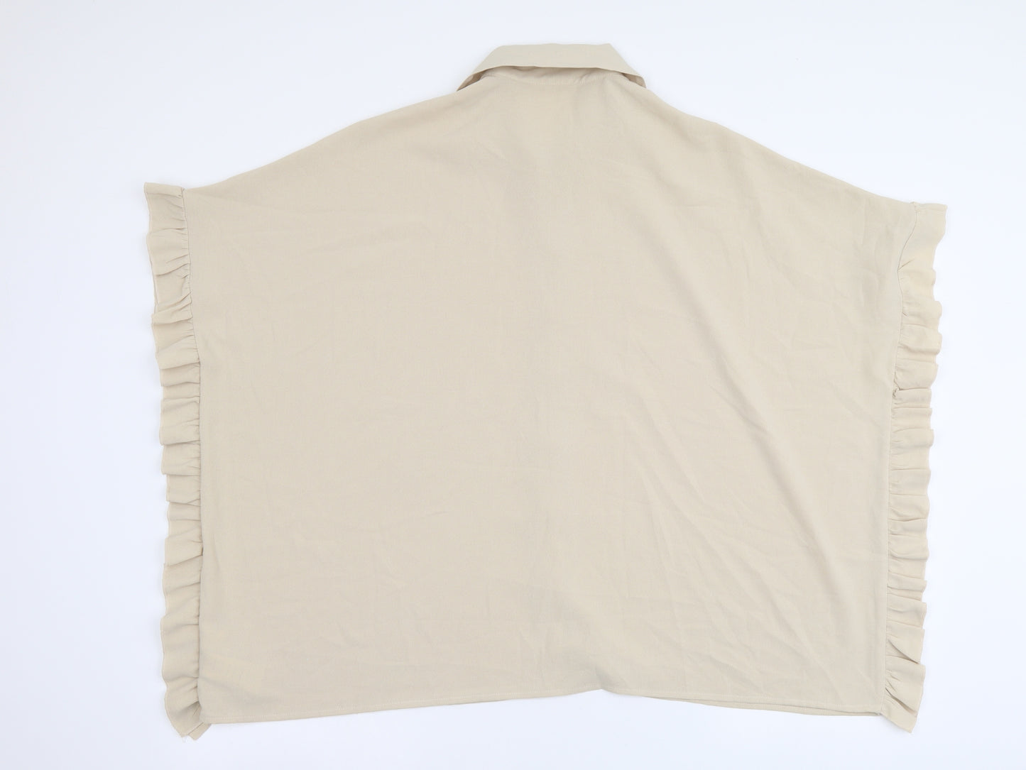 Cameo Rose Womens Beige Polyester Basic Button-Up Size S Collared