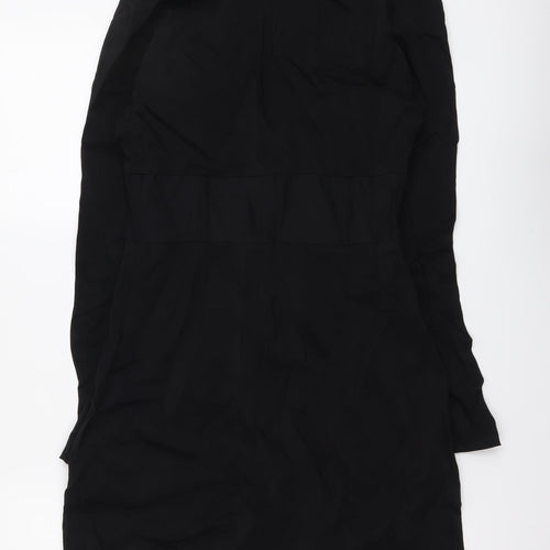 Zara Womens Black Viscose Mini Size L Round Neck Zip