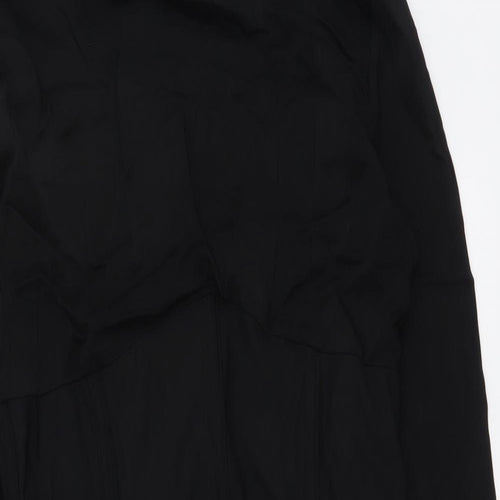 Zara Womens Black Viscose Mini Size L Round Neck Zip