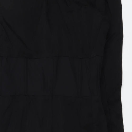 Zara Womens Black Viscose Mini Size L Round Neck Zip